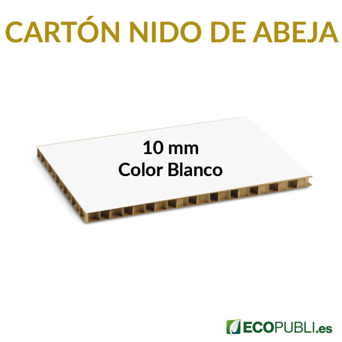 Panel Cartón Nido de Abeja Blanco Grosor 10 mm