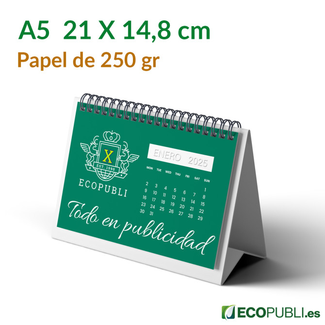 Calendario de Mesa A5 Papel 250 gr