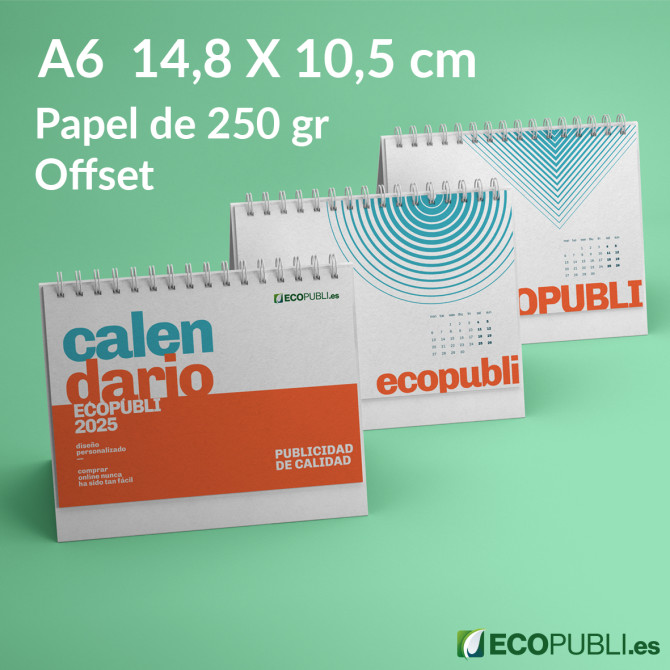 Calendario de Mesa A6 Papel 250 gr Offset