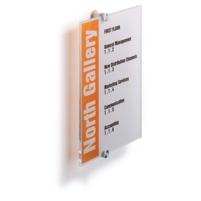 1 Ud Identificador Puertas CRYSTAL SIGN A4 Transparente