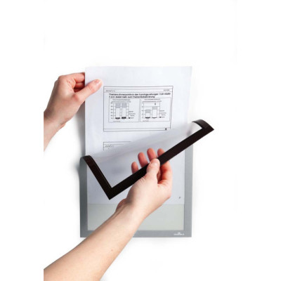 5 Uds Marco Informativo DURAFRAME MAGNETIC A4 Plateado