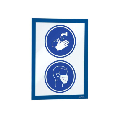 10 Uds Marco Informativo DURAFRAME A4 Azul Oscuro