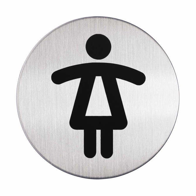 1 Ud Pictograma WC Mujeres Diámetro 83mm Plateado