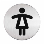 1 Ud Pictograma WC Mujeres Diámetro 83mm Plateado