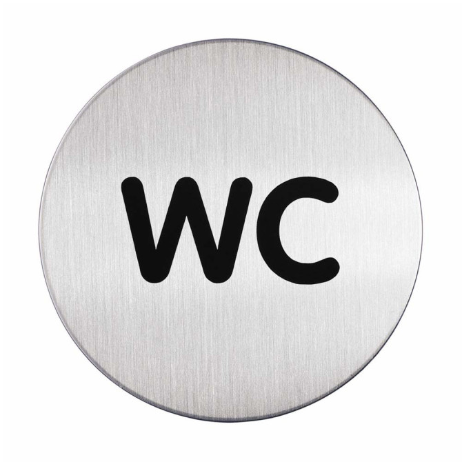1 Ud Pictograma WC Diámetro 83mm Plateado