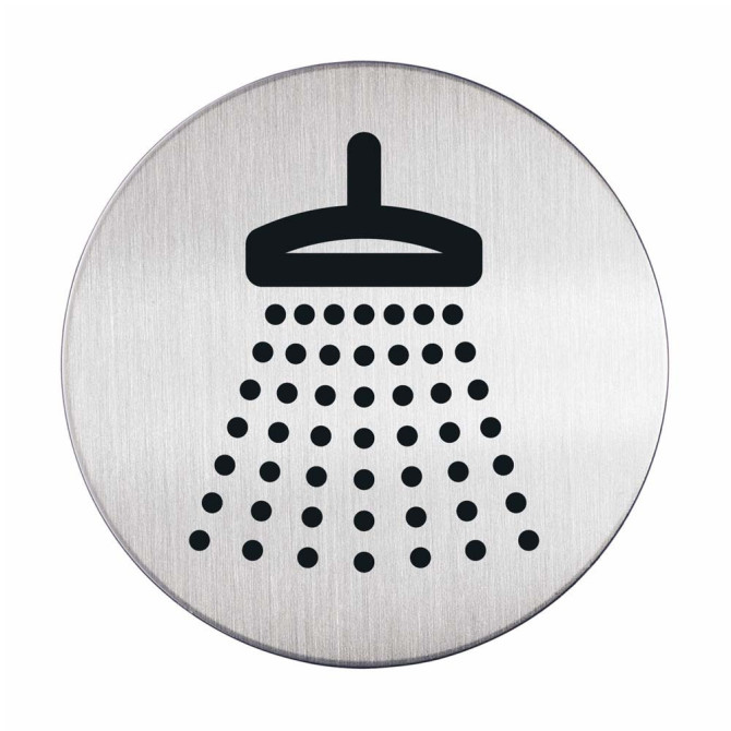 1 Ud Pictograma DUCHA Diámetro 83mm Plateado