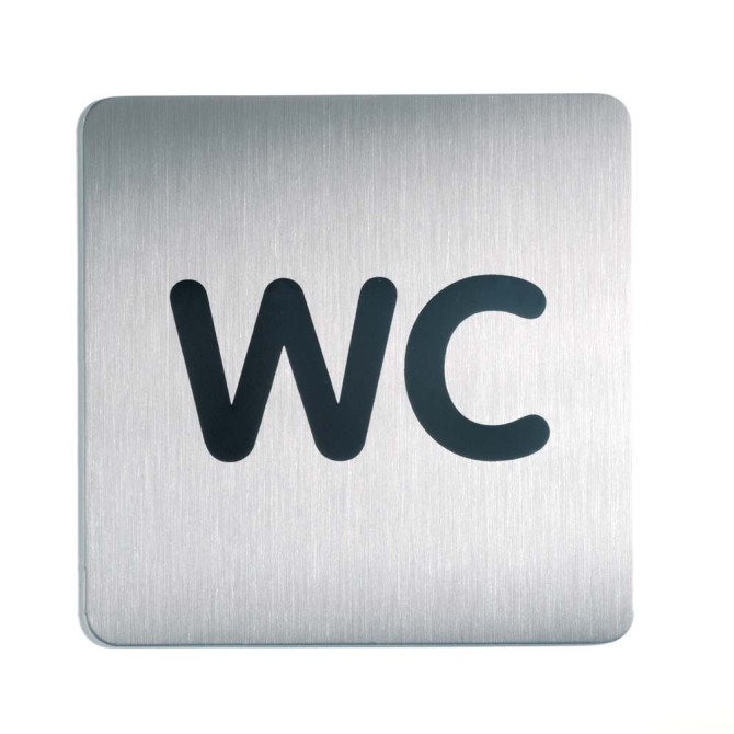 1 Ud Pictograma WC 150x150mm Plateado