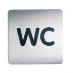 1 Ud Pictograma WC 150x150mm Plateado