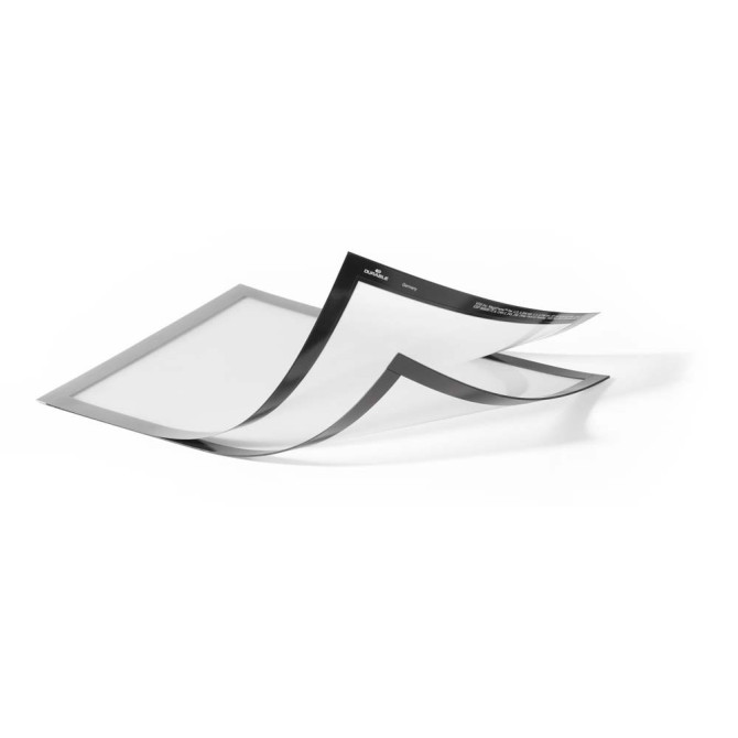 2 Uds Marco Informativo DURAFRAME MAGNETIC PLUS A4 Plateado