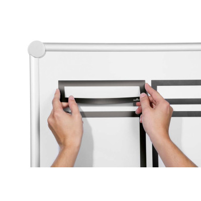 5 Uds Marco Informativo DURAFRAME MAGNETIC Top A4 Negro