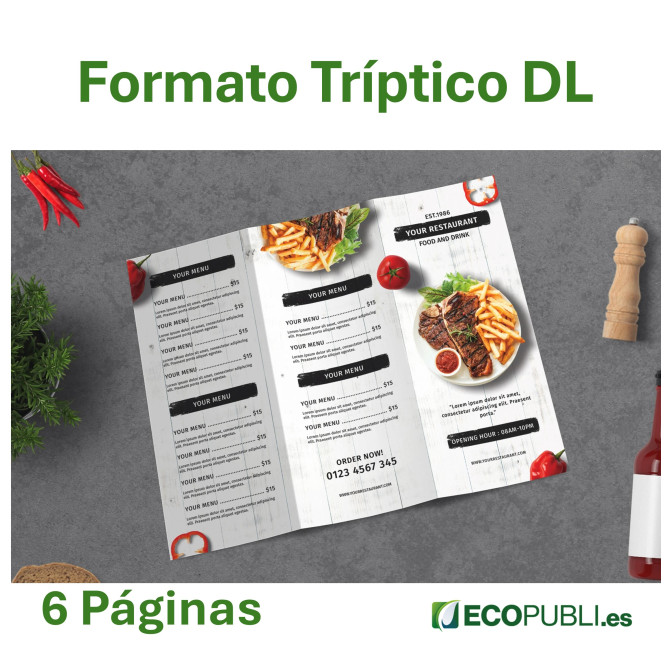 Carta Restaurante Tríptico DL