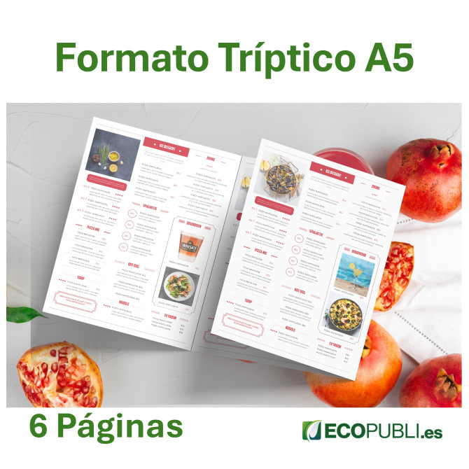 Carta Restaurante Tríptico A5