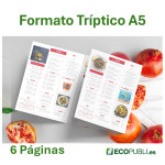 Carta Restaurante Tríptico A5