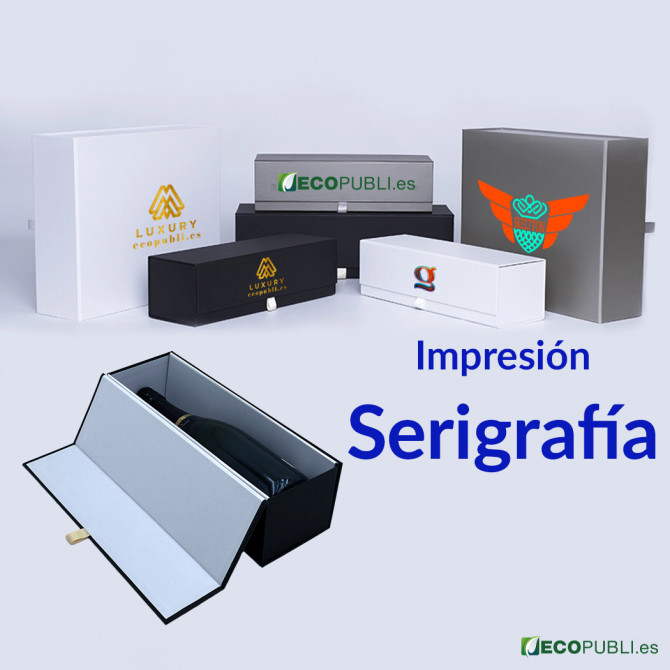 50 Cajas Cierre Magnético BOXBOTTLE Mágnum en Serigrafía