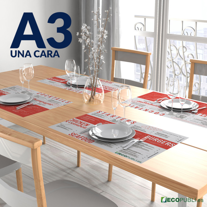 Manteles de Papel personalizados A3 Impresión Una Cara
