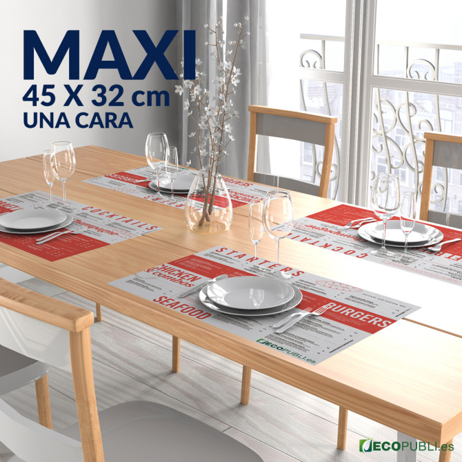 Manteles de Papel personalizados 45X32cm Impresión Una Cara