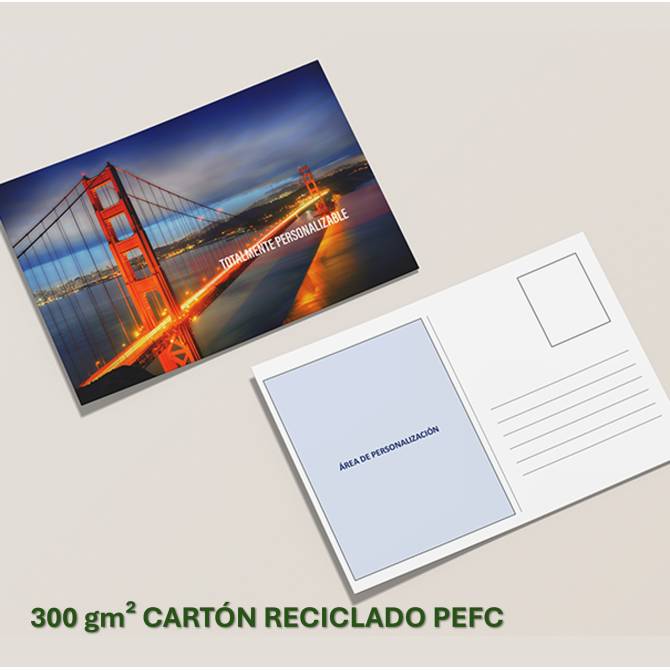 Tarjeta Postal A6 300 gm² Cartón Reciclado PEFC