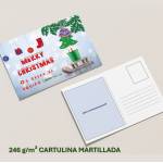 Tarjetas postales de Navidad A6 en cartulina martillada 246 g impresas