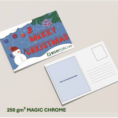 Tarjetas postales de Navidad A5 Magic Chrome 250 g impresas a medida