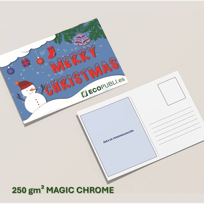 Tarjetas postales de Navidad A5 Magic Chrome 250 g impresas a medida