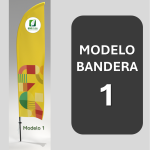 Modelo 1 de la Bandera Premium 550cm de Fibra de Vidrio. Calidad Ecopubli.
