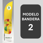 Modelo 2 de la Bandera Premium 550cm de Fibra de Vidrio. Calidad Ecopubli.