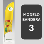 Modelo 3 de la Bandera Premium 550cm de Fibra de Vidrio. Calidad Ecopubli.
