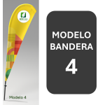 Modelo 4 de la Bandera Premium 550cm de Fibra de Vidrio. Calidad Ecopubli.