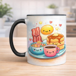 taza con asa negra personalizada