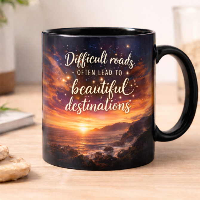 Taza negra personalizada impresión completa