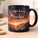 Taza negra personalizada impresión completa