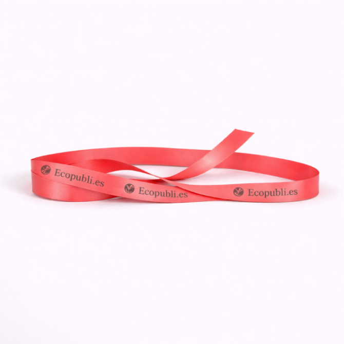 Cinta Regalo Personalizada Rosa Coral 1000m Ancho 16 mm