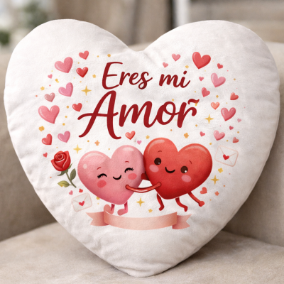 Cojín Corazón Personalizado de Terciopelo con tu diseño