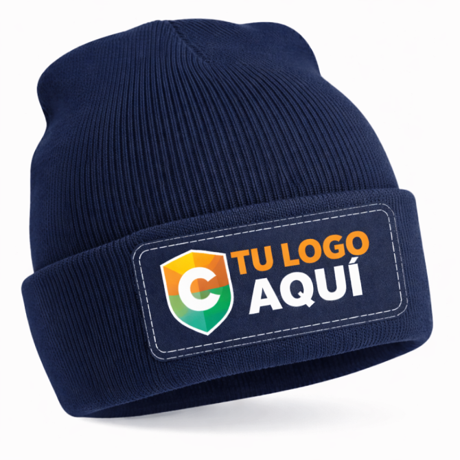 gorro personalizado azul marino con tu logo
