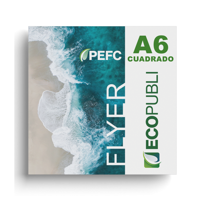imprimir Flyers ecológicos A6 Cuadrados