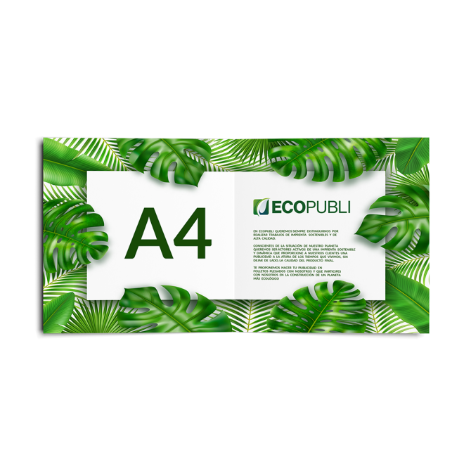 imprimir Dípticos Cuadrados A4 ecológicos