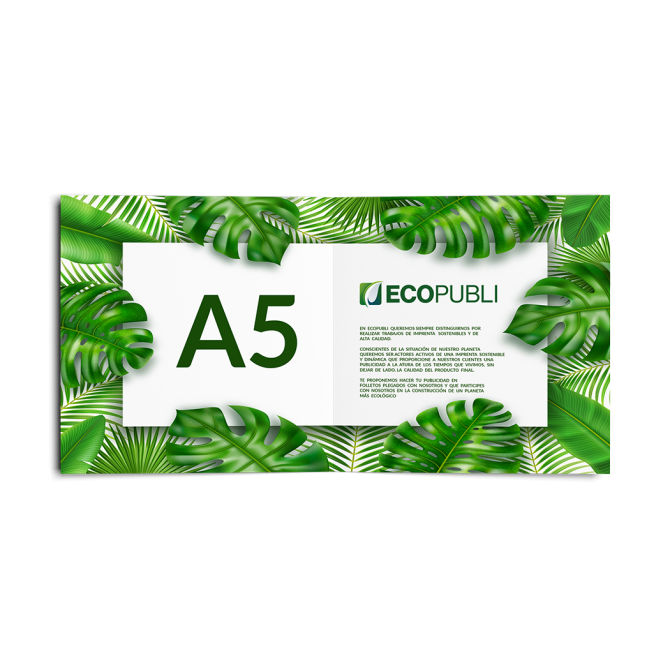 imprimir Dípticos Cuadrados A5 ecológicos