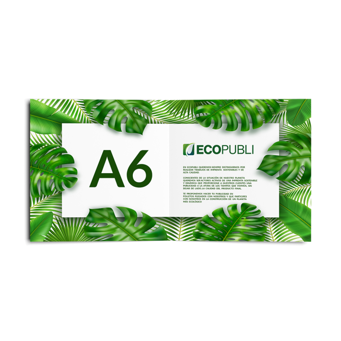 imprimir Dípticos Cuadrados A6 ecológicos