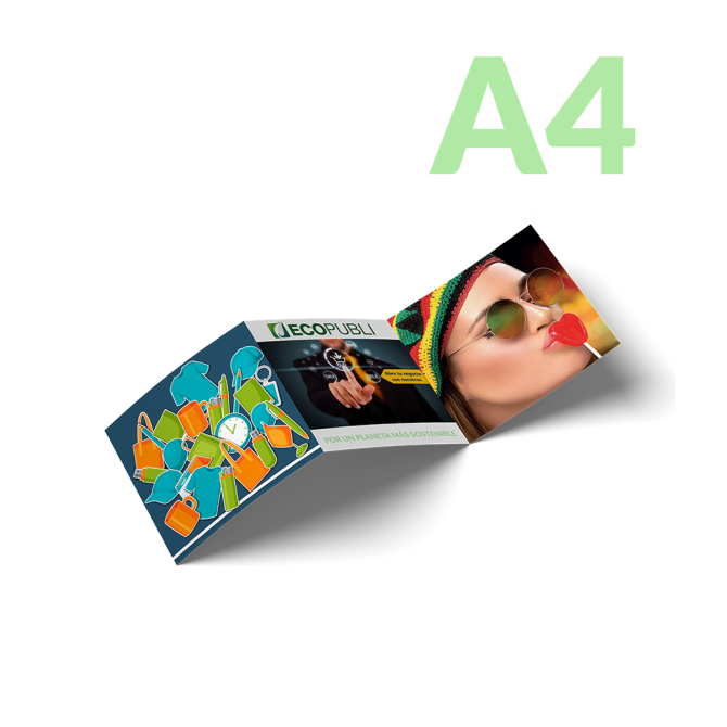Tríptico Cuadrado A4 Sostenible PEFC
