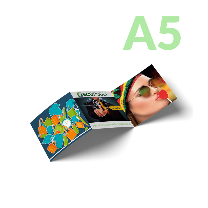 Tríptico Cuadrado A5 Sostenible PEFC