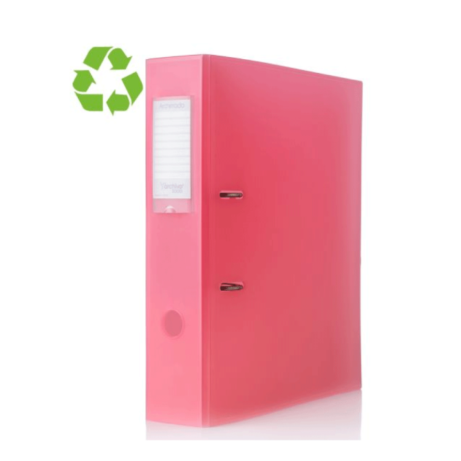 Archivador de Palanca Rojo Traslúcido A4