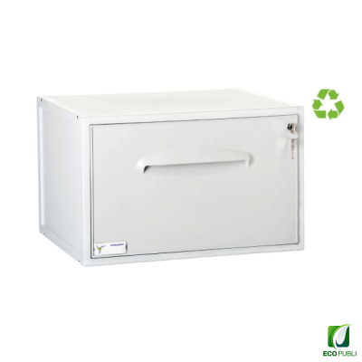 Carpetero con llave gris