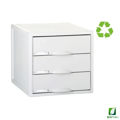 Cajetín modular tres cajones gris