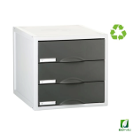 Cajetín modular tres cajones grafito