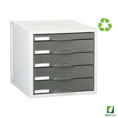 Cajetín modular cinco cajones grafito