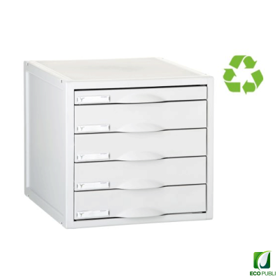 Cajetín modular cinco cajones gris