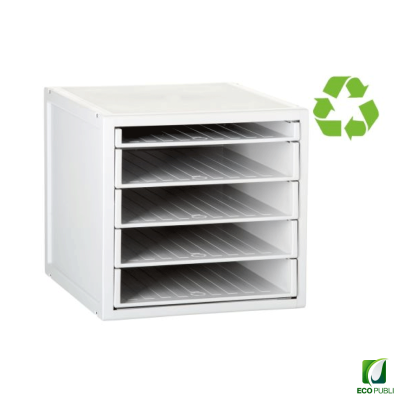 Cajetín modular cinco baldas gris