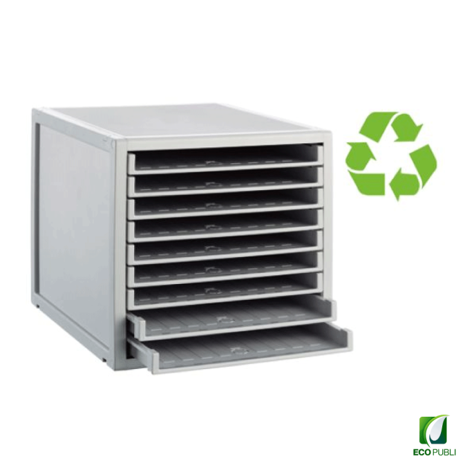 Cajetín modular cinco baldas gris