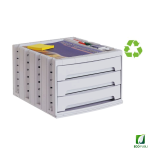 Módulo tres cajones sostenible gris