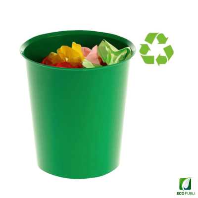 Papelera sostenible 18L verde